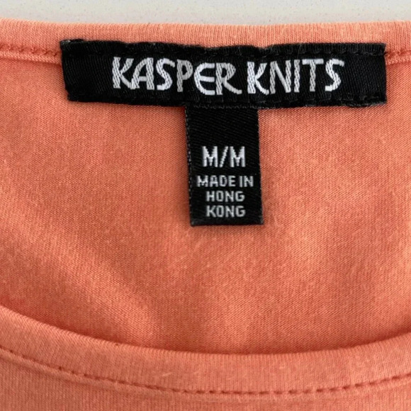 Kasper Knits Slvless Round Nk Neutral Rayon Spandex Tank Top Soft Peach M NWOT - Picture 3 of 9